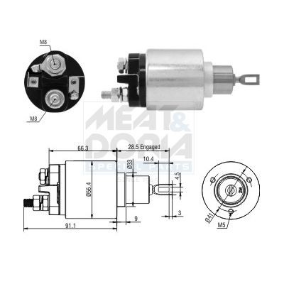 Starter solenoid MEAT & DORIA 46303 MEAT & DORIA 46303 2021 AUDI A4 starter solenoid replacement