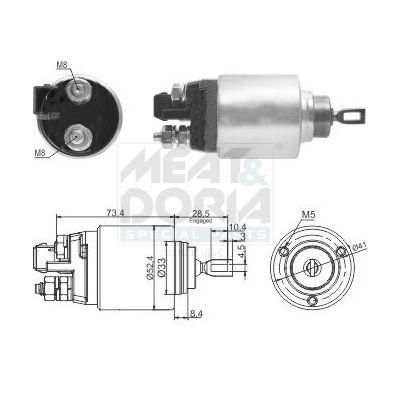 MEAT & DORIA Startrelais 46309 MEAT & DORIA 46309 Startmotorsolenoïde Mercedes-Benz 124-serie originele