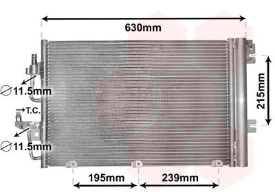 VAN WEZEL Kondensator, klimaanlegg 37005366 pris Radiator AC Opel L48 37005366 VAN WEZEL