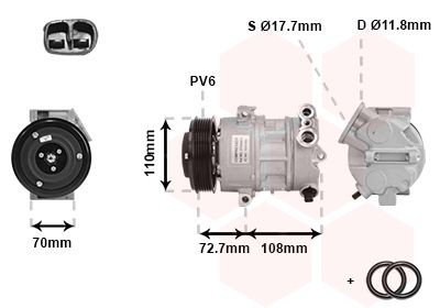 VAN WEZEL AC-kompressor 3700K419 Aircondition pumpe VAN WEZEL GT 3700K419 billige