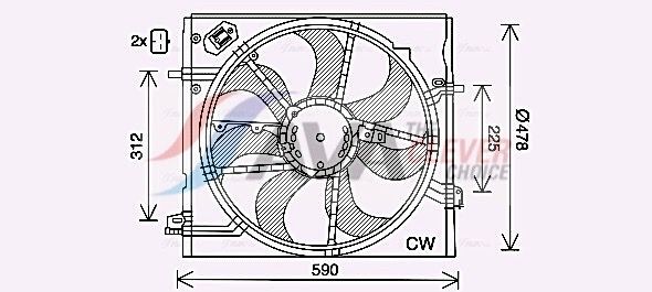 AVA COOLING SYSTEMS Motoventilateur DN7536 DN7536 Ventilateur de refroidissement moteur RENAULT MASTER AVA COOLING SYSTEMS
