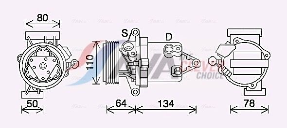 AVA COOLING SYSTEMS Kompresor klimatizácie DNAK437 AVA COOLING SYSTEMS DNAK437 Kompresor klimatizácie Nissan Micra k13 originálne cena