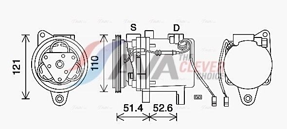 AVA COOLING SYSTEMS Kompresor klimatizácie MCAK019 AVA COOLING SYSTEMS MCAK019 Sprężarka klimatyzacji SMART Fortwo II Cabrio (451) lacné