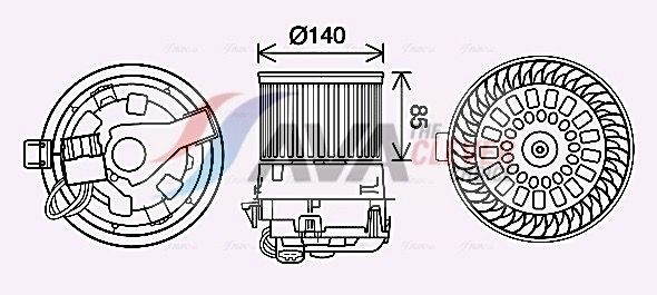AVA COOLING SYSTEMS Elektrimootor, salongiventilaator PE8558 AVA COOLING SYSTEMS PE8558 Salongipuhur Peugeot 208 1 odav