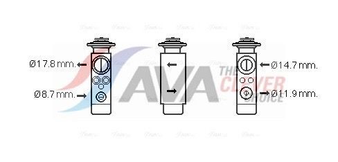 AVA COOLING SYSTEMS Ekspansionsventil, klimaanlæg VN1113 AVA COOLING SYSTEMS VN1113 Ekspansionsventil aircon Ford KUGA originale