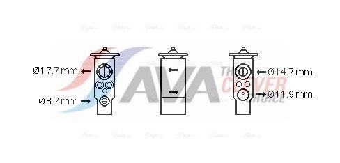 AVA COOLING SYSTEMS Expansionsventil till AC VN1366 VW T4 Skåpbil Expansionsventil till AC AVA COOLING SYSTEMS VN1366