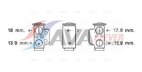 AVA COOLING SYSTEMS Expanzný ventil klimatizácie VN1367 AVA COOLING SYSTEMS Expanzný ventil klimatizácie SEAT VN1367