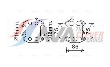 AVA COOLING SYSTEMS Oljekylare VN3388 AVA COOLING SYSTEMS VN3388 Oljekylare VW Passat NMS original