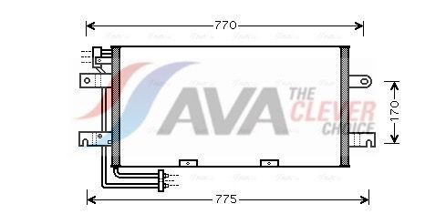 AVA COOLING SYSTEMS Kondensor, klimatanläggning VN5195 AVA COOLING SYSTEMS VN5195 AC-kondensor VW T4 Skåpbil original