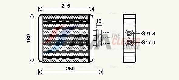 AVA COOLING SYSTEMS Kachelradiateur, interieurverwarming VN6196 AVA COOLING SYSTEMS VN6196 Warmtewisselaar VW Polo 9A4 goedkoop