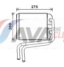 AVA COOLING SYSTEMS Výmenník tepla vnútorného kúrenia VN6378 Radiátor kúrenia AVA COOLING SYSTEMS Toyota HIACE VN6378