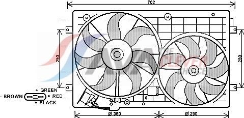 AVA COOLING SYSTEMS Ventola radiatore VN7528 VN7528 costo Ventola radiatore AVA COOLING SYSTEMS AUDI A8
