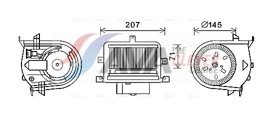 AVA COOLING SYSTEMS Elektromotor, kupévifte VN8350 AVA COOLING SYSTEMS VN8350 Kupevifte VW Caddy II Stasjonsvogn pris