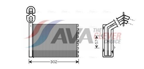 AVA COOLING SYSTEMS Výmenník tepla vnútorného kúrenia VNA6201 Radiátor kúrenia AVA COOLING SYSTEMS HIACE VNA6201 lacné
