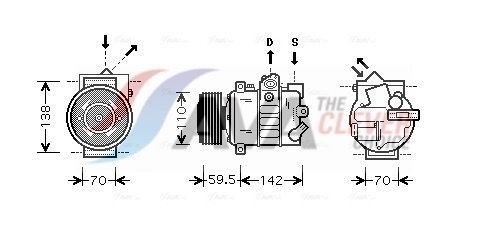 AVA COOLING SYSTEMS Kompresor klimatizácie VNAK220 AVA COOLING SYSTEMS VNAK220 Sprężarka klimatyzacji Volkswagen EOS originálne