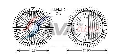 AVA COOLING SYSTEMS Koppeling, radiateurventilator VNC275 Ventilator koppeling AVA COOLING SYSTEMS Volkswagen VNC275
