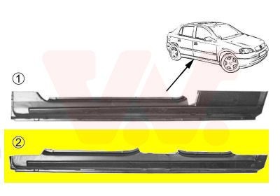 VAN WEZEL Prah dverí 3742103 VAN WEZEL 3742103 Kryty prahov Nissan JUKE originálne