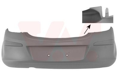 VAN WEZEL Aizmugurējais bamperis 3750546 VAN WEZEL 3750546 Bampers Peugeot 208 orģinālās