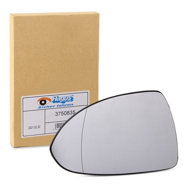 VAN WEZEL Vetro specchio, specchio esterno 3750835 Vetro specchio Opel 6B_ 3750835 VAN WEZEL
