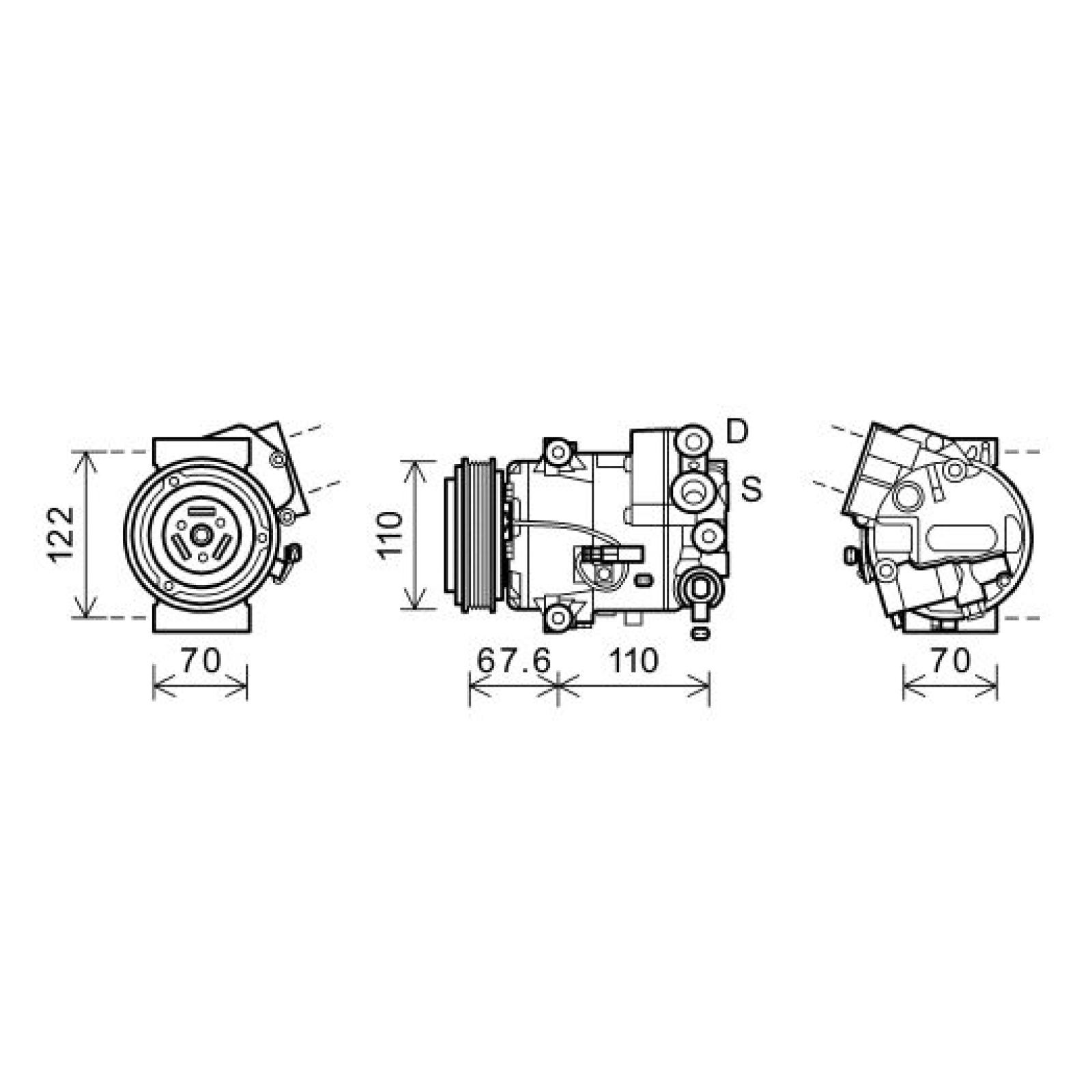 DIEDERICHS AC-kompressor DCK1695 DCK1695 AC-kompressor DIEDERICHS AUDI A3