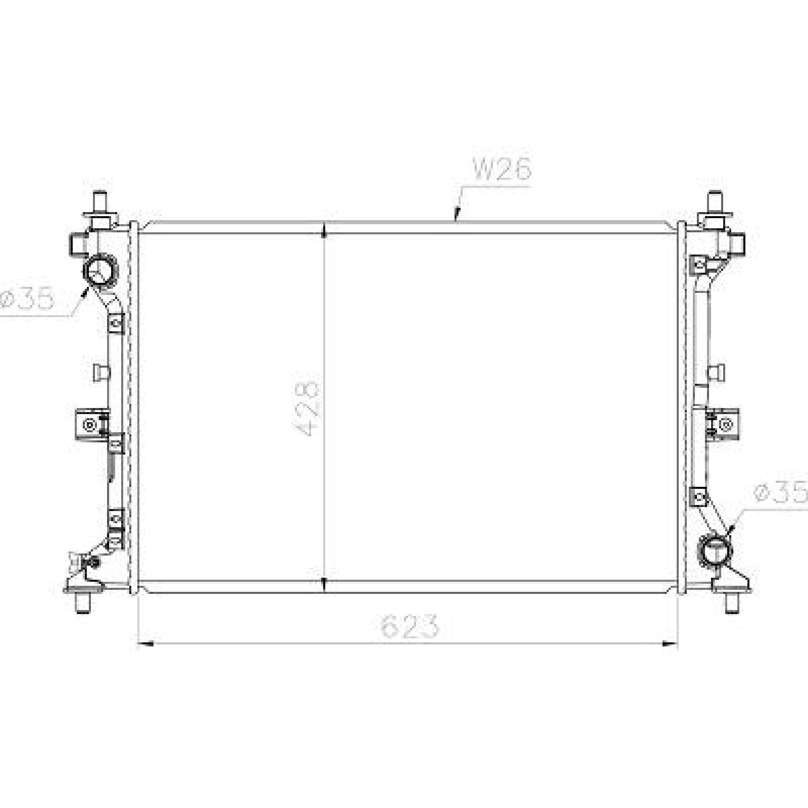 DIEDERICHS Radiateur du moteur DCM3896 Radiateur d'eau DIEDERICHS WAGON R+ DCM3896 pas cher