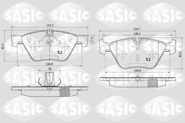 SASIC Bremseklosser 6216080 Bremseklosser SASIC X5 6216080 billige