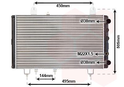 VAN WEZEL Radiaator, mootorijahutus 40002081 VAN WEZEL 40002081 Mootori jahutusradiaator Express 1000-1500 Avatava Veoauto / Šassii originaal hind