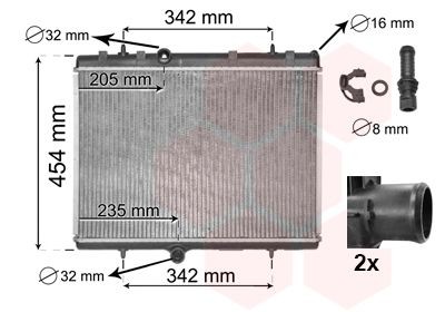 VAN WEZEL Ψυγείο, ψύξη κινητήρα 40002267 40002267 *** IR PLUS *** Ψυγειο νερου CITROËN CX VAN WEZEL
