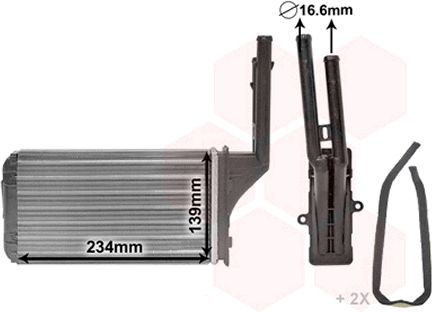 VAN WEZEL Kachelradiateur, interieurverwarming 40006049 40006049 Kachelradiateur VAN WEZEL PEUGEOT 504