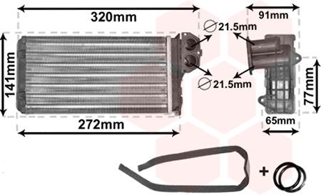 VAN WEZEL Heater matrix 40006199 40006199 VAN WEZEL heat exchanger, interior heating for VOLVO