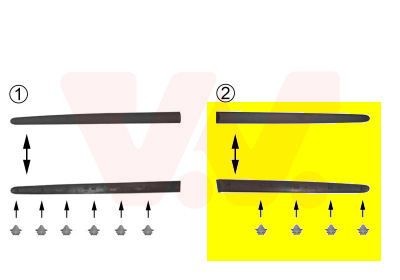 VAN WEZEL Pynte- / beskyttelsesliste, dør 4028426 VAN WEZEL 4028426 Peugeot 106 2 Beskyttelsesliste originale pris