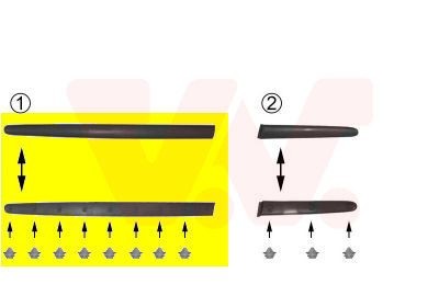 VAN WEZEL Sier- / beschermingspaneel, deur 4028428 VAN WEZEL Achtersierlijst SSANGYONG 4028428