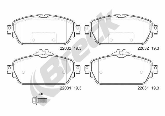 BRECK Remblokken 22031 00 701 10 22031 00 701 10 Remblokken BRECK MERCEDES-BENZ C-Klasse
