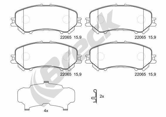 BRECK Τακάκια φρένων 22065 00 701 10 Τακάκια φρένων BRECK Nissan TEANA 22065 00 701 10
