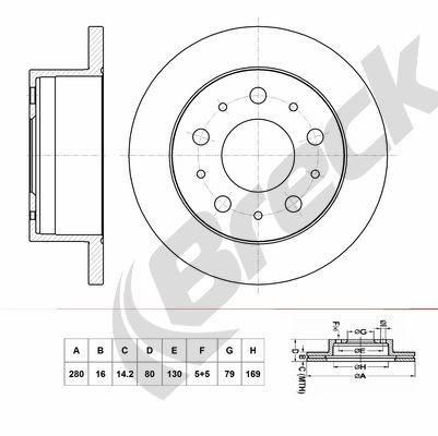 BRECK Brake disc BR 070 SA100 BR 070 SA100 BRECK brake discs for FIAT CROMA