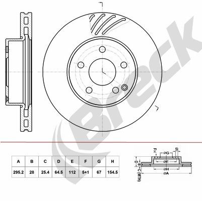 BRECK Bromsskiva BR 429 VH100 BR 429 VH100 BRECK bromsskivor MERCEDES-BENZ R-klass