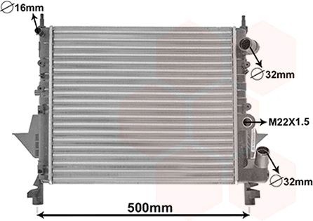 Radiators, Motora dzesēšanas sistēma VAN WEZEL 43002158 VAN WEZEL 43002158: Dzesēšanas radiatori Renault TWINGO 2005