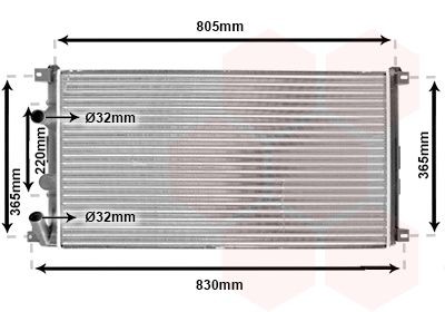 VAN WEZEL Radiator, motorkjøling 43002322 43002322 Radiator motor NISSAN TOWNSTAR VAN WEZEL