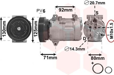 VAN WEZEL Kliimakompressor 4300K103 4300K103 Konditsioneeri kompressor VAN WEZEL RENAULT CLIO
