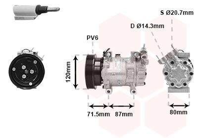 VAN WEZEL Air conditioning compressor 4300K281 4300K281 VAN WEZEL ac compressor for RENAULT SAFRANE
