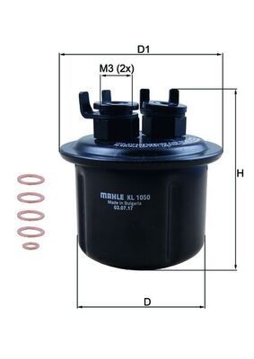MAHLE Fuel filter KL 1050D MAHLE KL 1050D Life 4 JB5-8 fuel filter cost