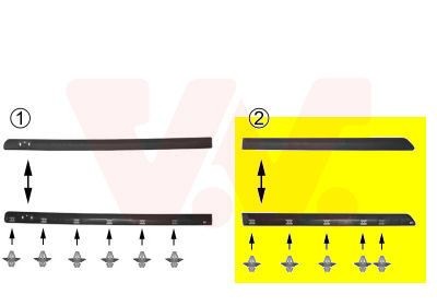 VAN WEZEL Pynte- / beskyttelsesliste, dør 4338425 VAN WEZEL 4338425 Dørlister Nissan NOTE originale