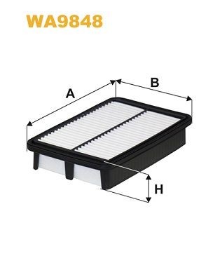 WIX FILTERS Luftfilter WA9848 Luftfiltereinsatz WIX FILTERS Hyundai TRAJET WA9848