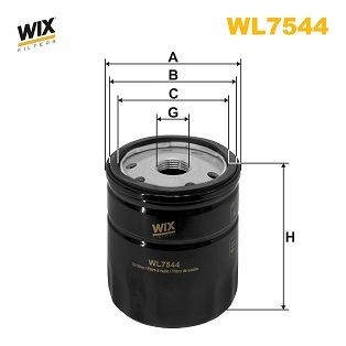 WIX FILTERS Filtre à huile WL7544 Filtre à huile WIX FILTERS JEEP WL7544