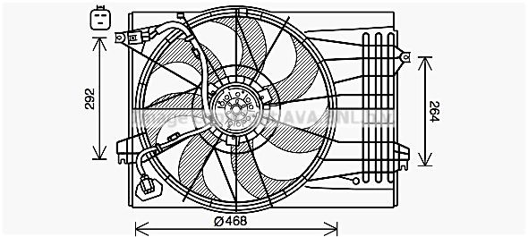 PRASCO Radiaatori ventilaator HY7572 PRASCO HY7572 Radiaatori ventilaator Kia Sportage je hind