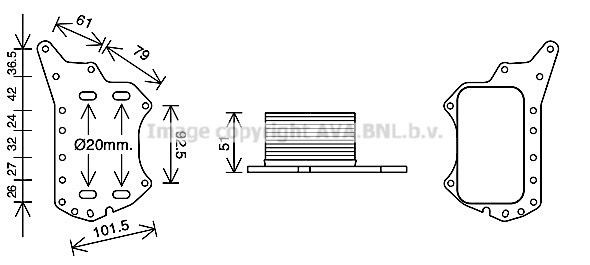 PRASCO Radiateur d'huile RT3638 Mercedes-Benz Classe B Refroidisseur d'huile moteur PRASCO RT3638