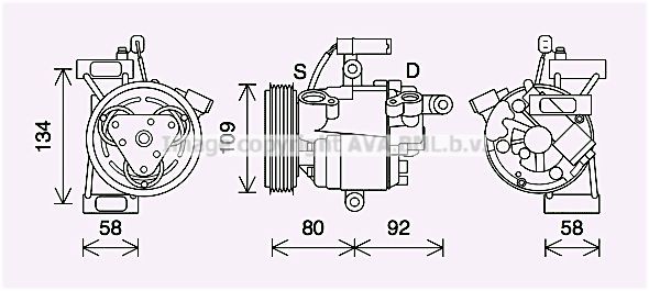 PRASCO Compressore aria condizionata TOK734 TOK734 costo Compressore aria condizionata PRASCO TOYOTA VERSO