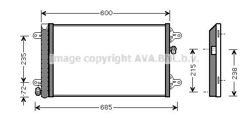 Kondensator, klimaanlegg PRASCO VNA5183D PRASCO VNA5183D Radiator AC SEAT ALHAMBRA 2004
