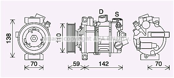 PRASCO Κομπρεσέρ air condition VNAK401 Συμπιεστής air condition PRASCO CADDY VNAK401 φθηνά