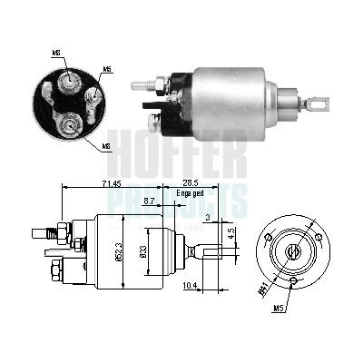 Magnetafbryder, starter HOFFER 6646264 HOFFER 6646264: Starter solenoid Renault ESPACE 2012